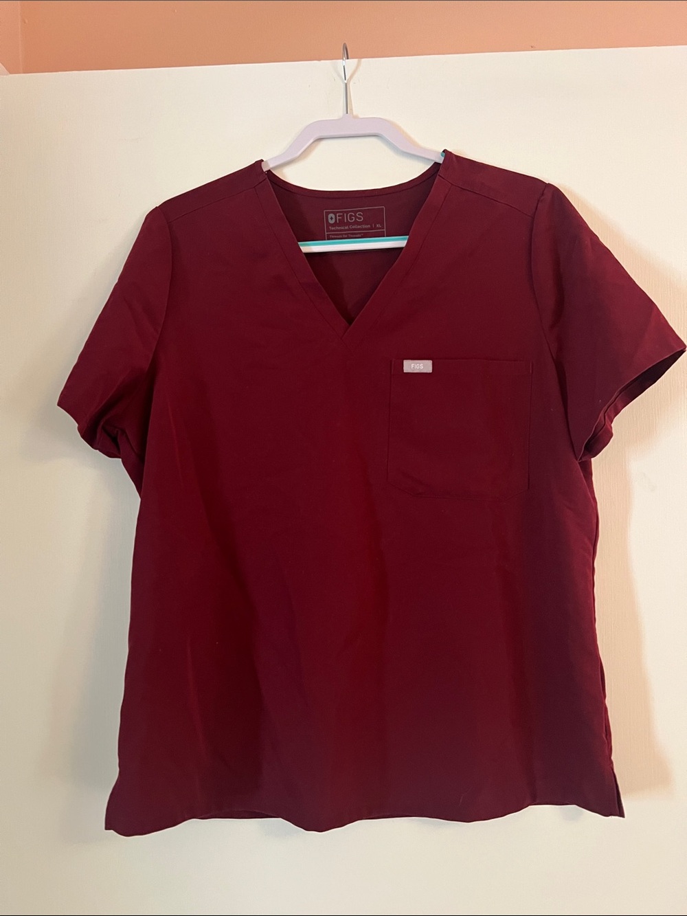 Maroon figs scrub top